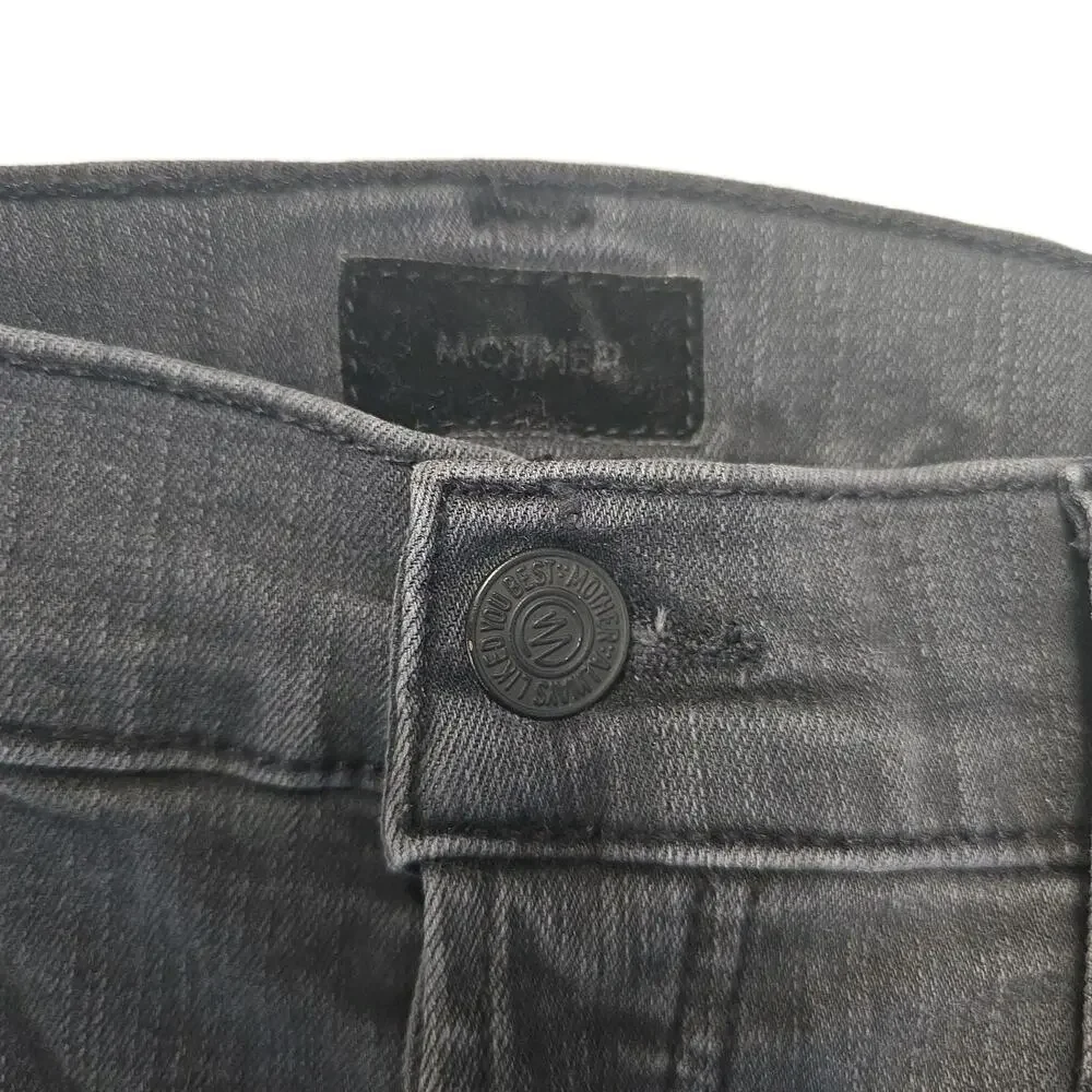 Mother The Tripper Ankle Jeans Women's 29 Gray High Rise Button Fly Stretch